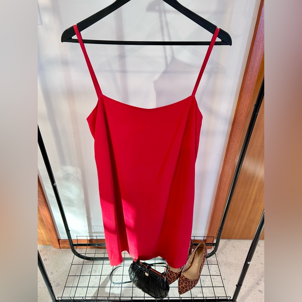 Minimalist Classic Red Slip Dress